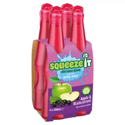 Squeeze It Still Juice Drink Apple & Blackcurrant 4 x 200ml