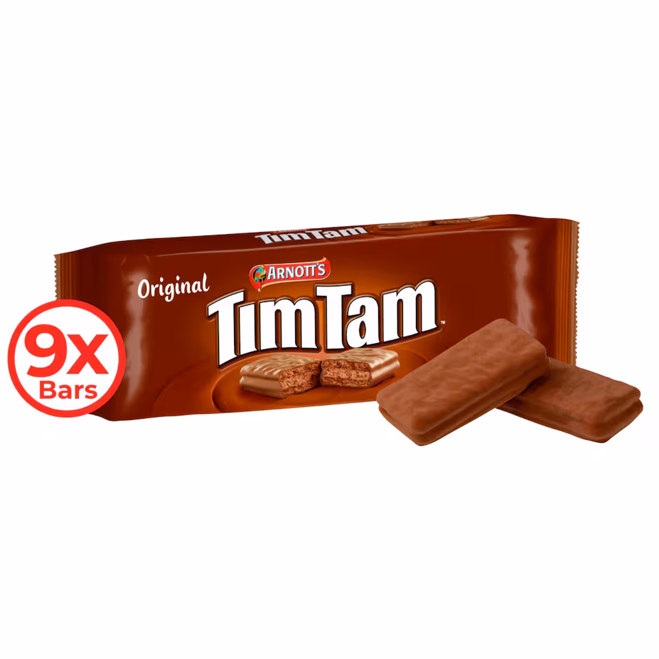 Tim Tam Original Chocolatey Biscuit Bars 9 Pieces 163g