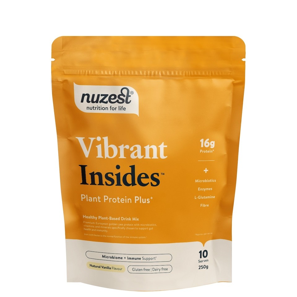 Nuzest Protein Plus Vibrant Insides Vegan Protein Drink Mix with Digestive Support Nurtients and Probiotics 250g 10 Servings