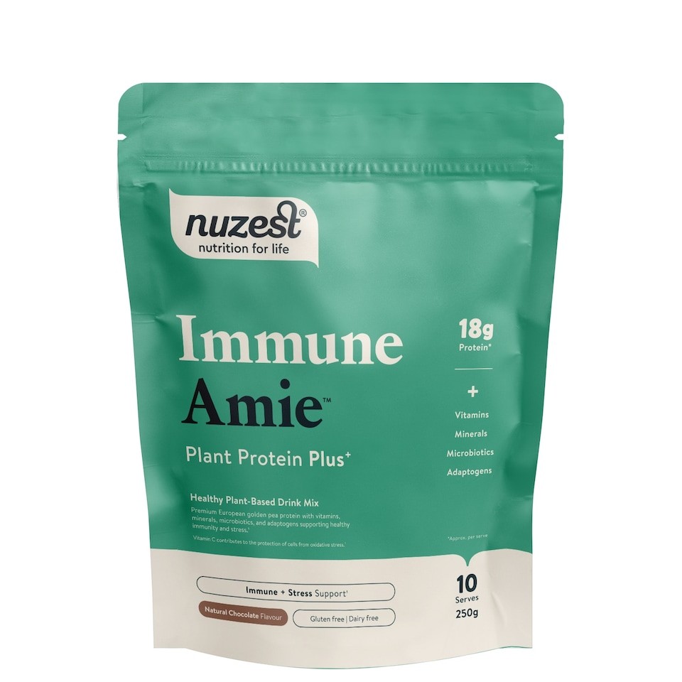 Nuzest Protein Plus Immune Amie Vegan Protein Drink Mix with Immune Support Nurtients and Probiotics 250g 10 Servings