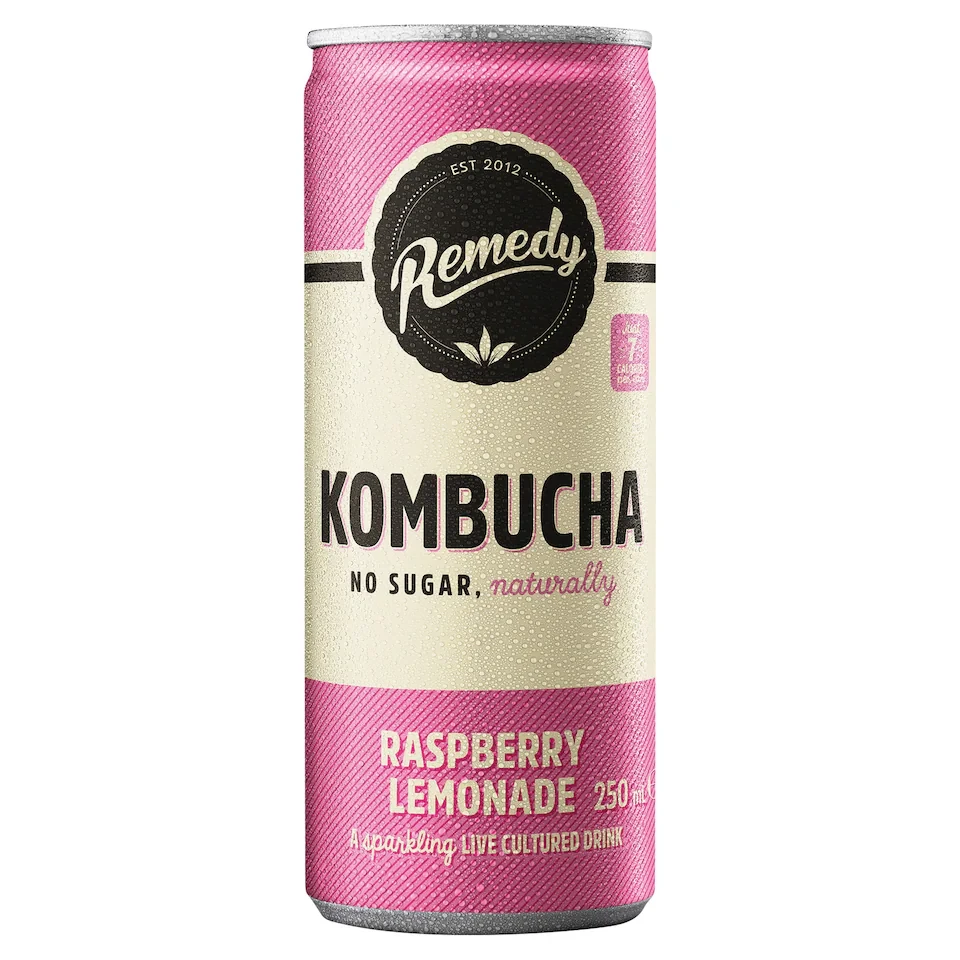 Remedy Kombucha Raspberry Lemonade Sugar Free 250Ml