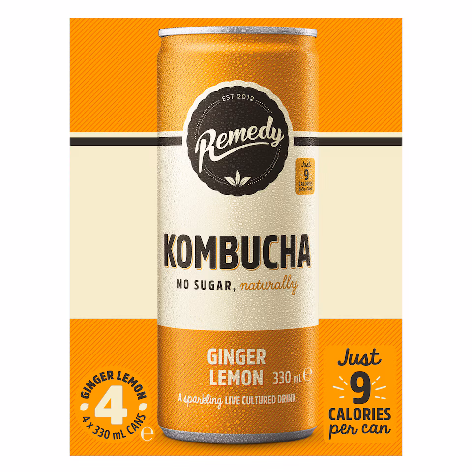 Remedy Kombucha - Ginger Lemon 4 x 330ml