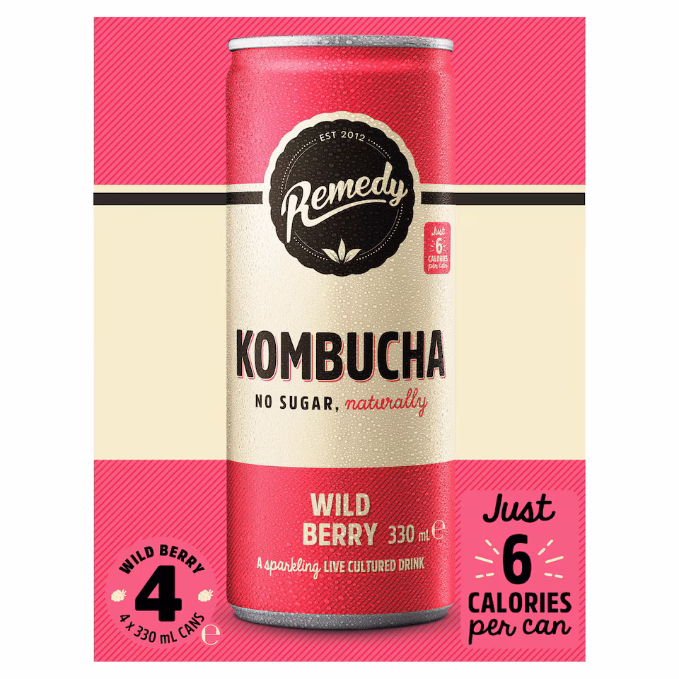 Remedy Kombucha - Wild Berry 4 x 330ml