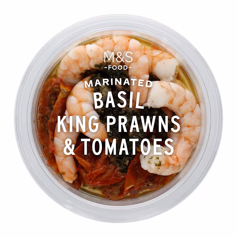 M&S Marinated King Prawns With Basil And Tomatoes