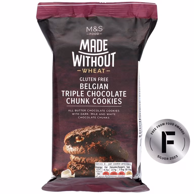 M&S Made Without Wheat Triple Chocolate Chunk Cookies