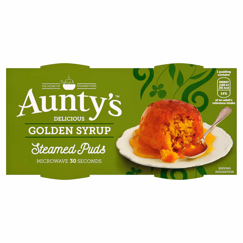 Auntys Golden Syrup Steamed Puddings 2 X 95G