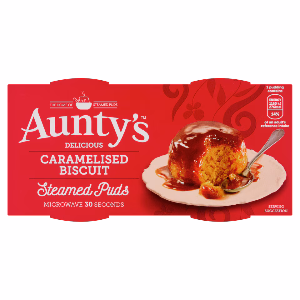 Auntys caramelised biscuit  Steamed Puds 2x95g
