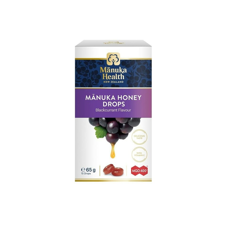 Manuka Health MGO 400+ Manuka Honey Drops with Blackcurrant 65g