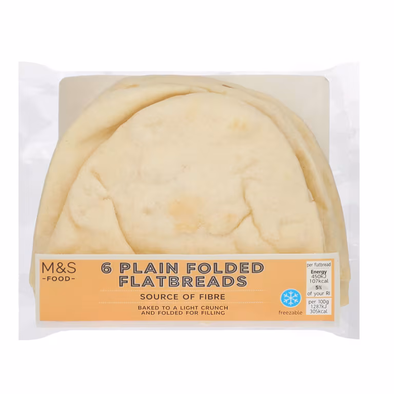 M&S 6 Plain Folded Flatbreads