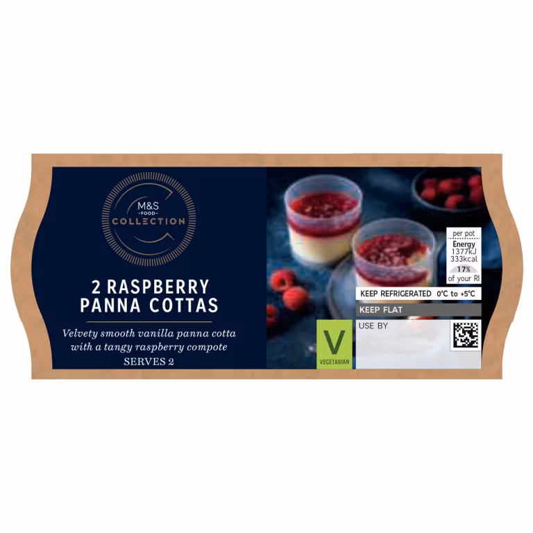 M&S 2 Raspberry Panna Cottas