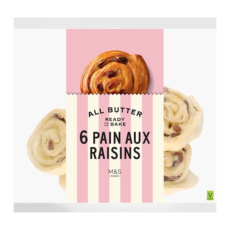 M&S 6 All Butter Ready to Bake Pains Aux Raisins