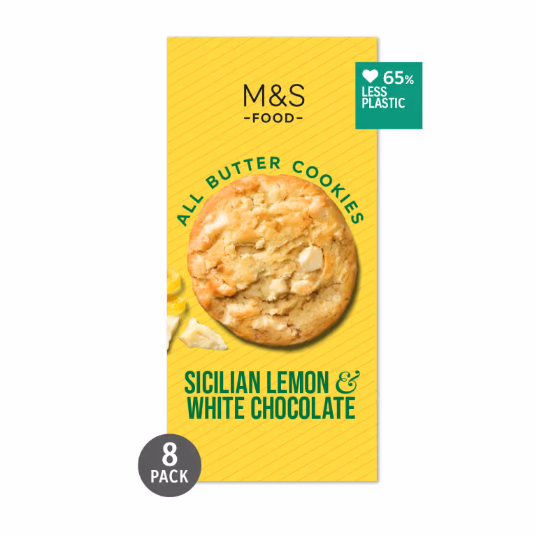 M&S All Butter Belgian White Chocolate Chunk And Sicilian Lemon Cookies