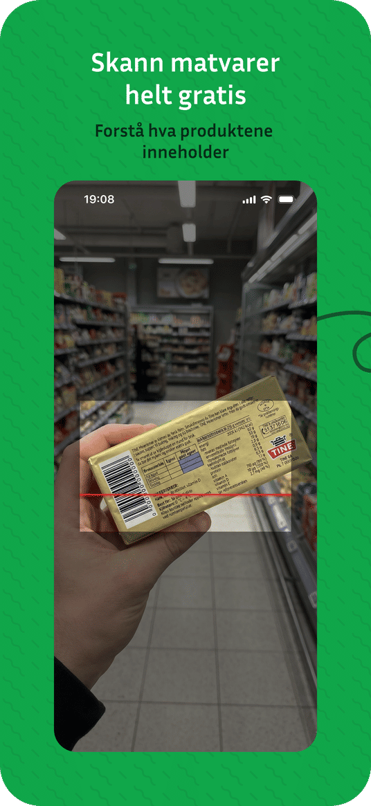 App for å oppdage ultraprosessert mat, kun ved å skanne matvaren.