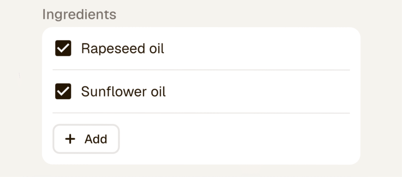 In The Food App, you can choose to avoid ultra processed foods and also filter out seed oils.