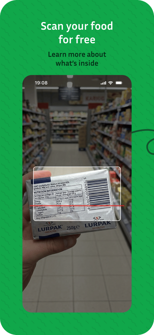 Scan your food for free - Learn more about what's inside.